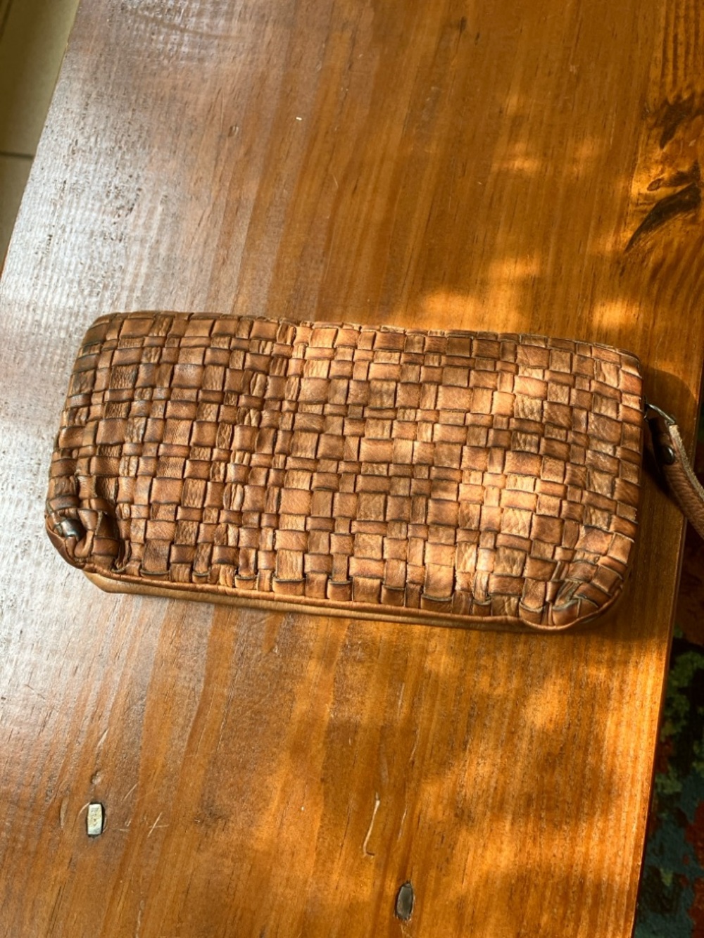 Vilenca Woven Leather Zip Wallet - Copper Brown - Picture 2 of 4